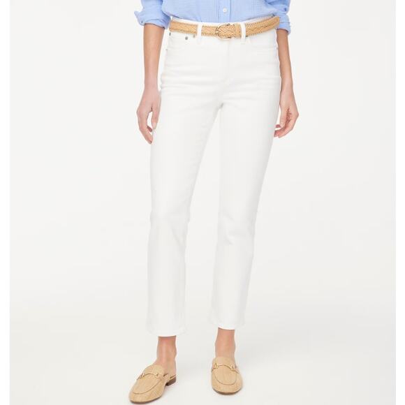 J.Crew Essential Straight Jean Womens Size 24 Petite White Denim All-Day Stretch - Picture 1 of 9